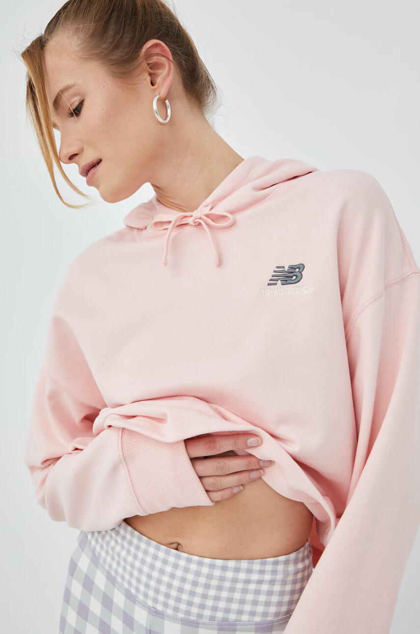 New Balance Суичър UT21502PIE в розово с изчистен дизайн - Pepit.bg