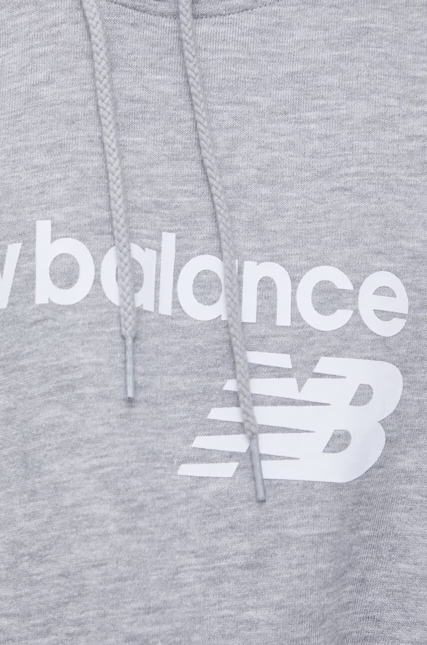 New Balance Суичър WT03810AG дамски в сиво с принт - Pepit.bg