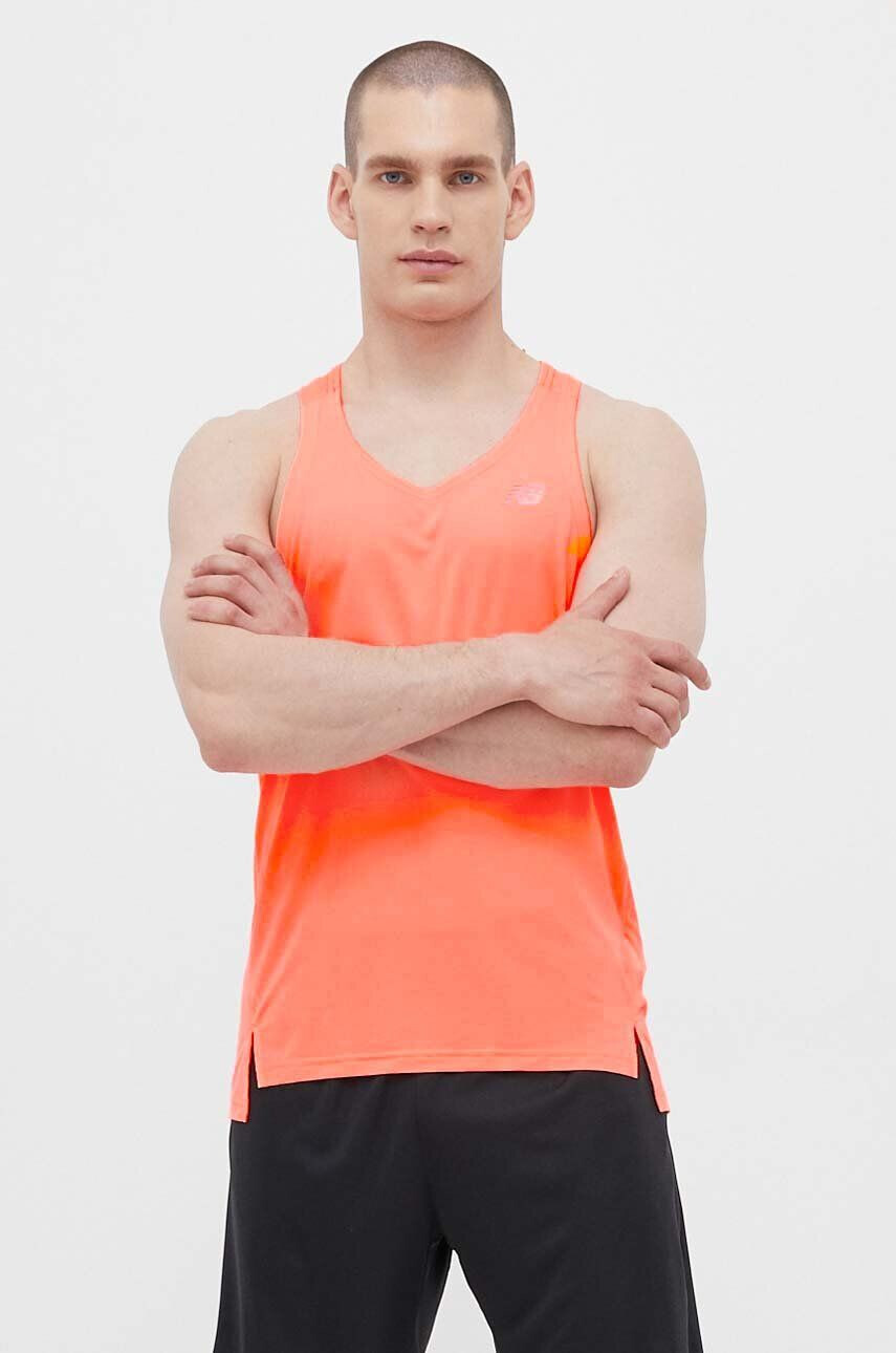 New Balance Тениска за бягане Accelerate Singlet в оранжево - Pepit.bg