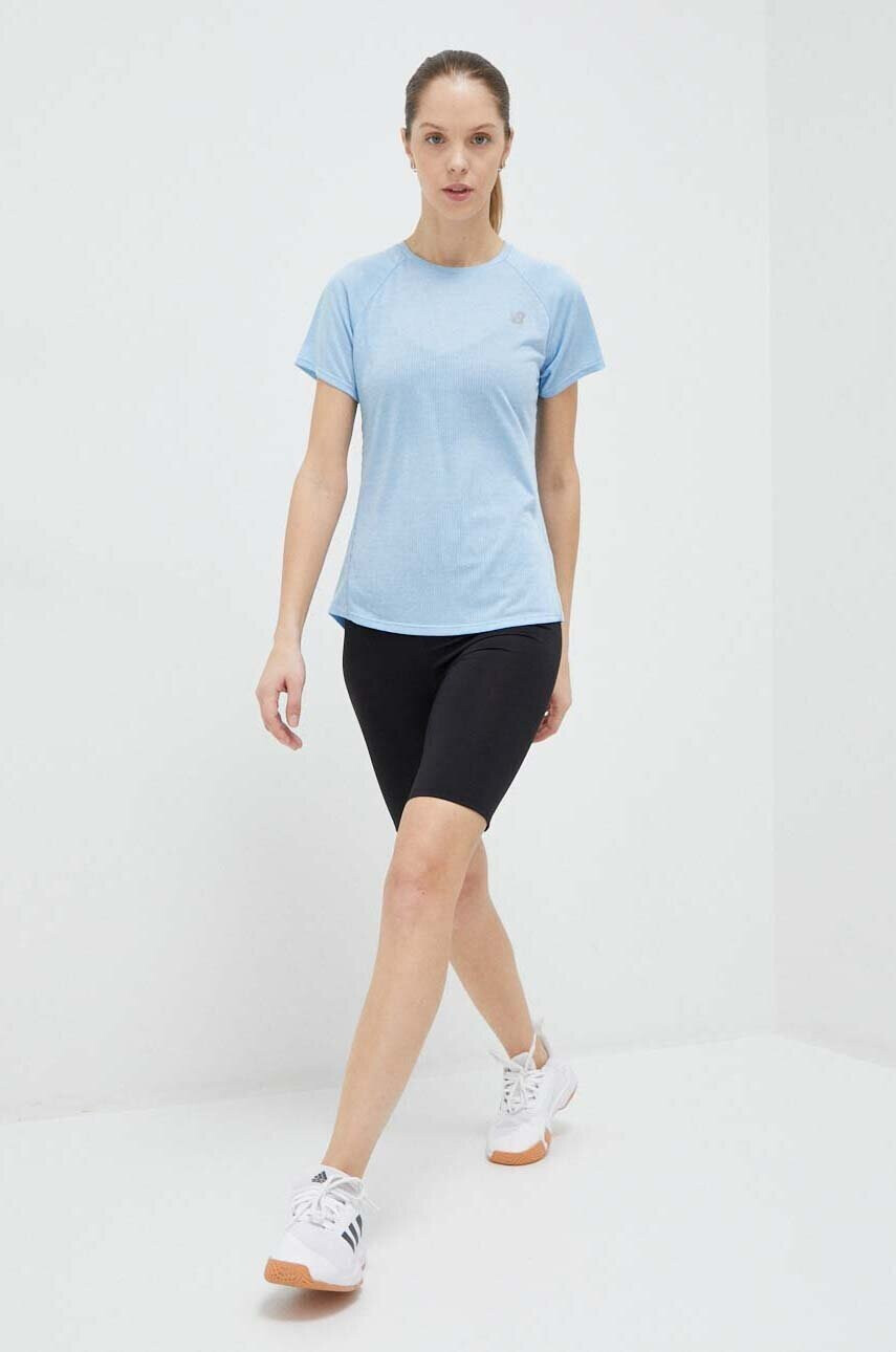 New Balance Тениска за бягане Impact Run в синьо - Pepit.bg