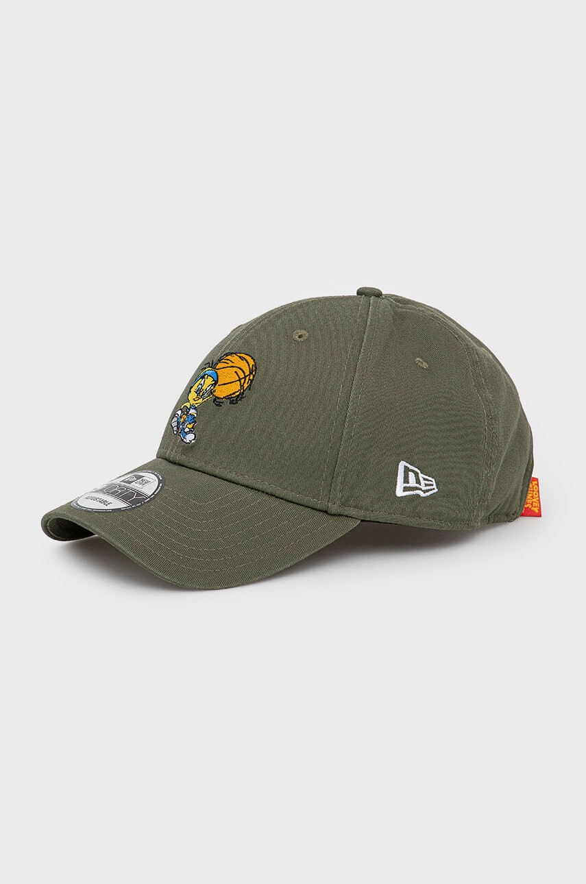 New Era Памучна шапка в зелено с апликация - Pepit.bg