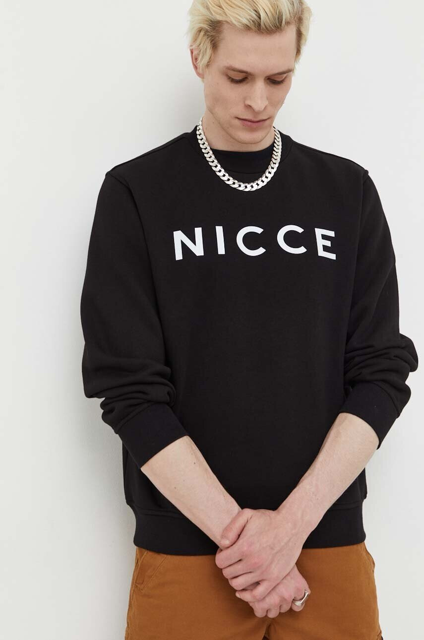 Nicce Суичър в черно с принт - Pepit.bg