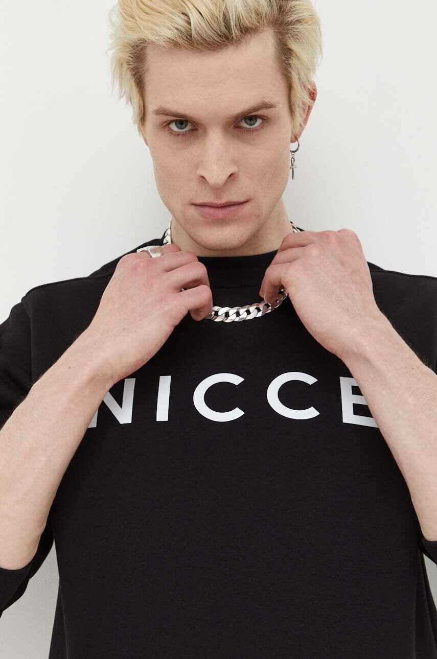 Nicce Суичър в черно с принт - Pepit.bg