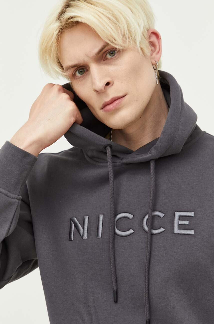 Nicce Суичър в сиво с качулка с апликация - Pepit.bg