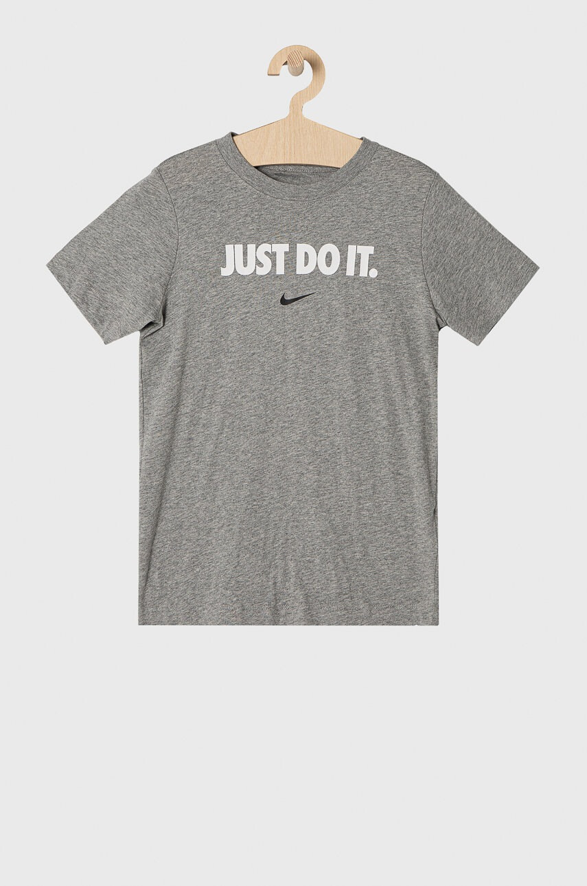 Nike Kids Детска тениска в меланж на сиво - Pepit.bg