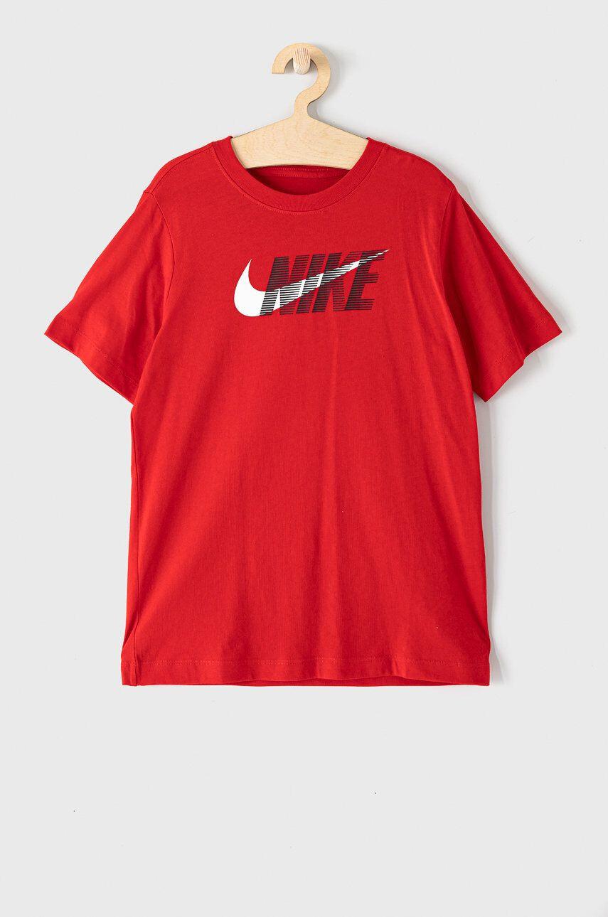 Nike Kids Детска тениска в червено с принт - Pepit.bg