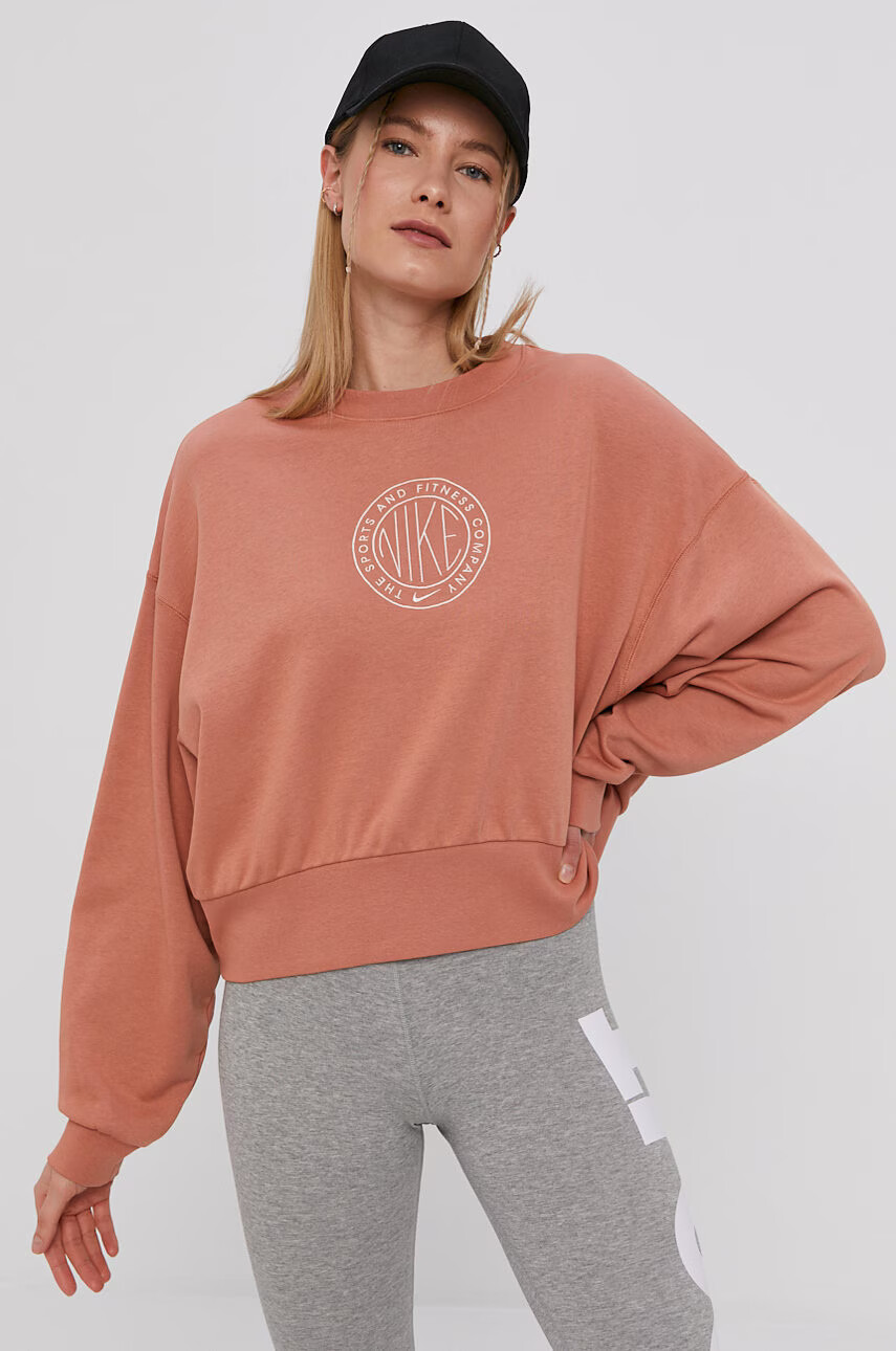 Nike Sportswear Суичър дамски в кафяво с апликация - Pepit.bg
