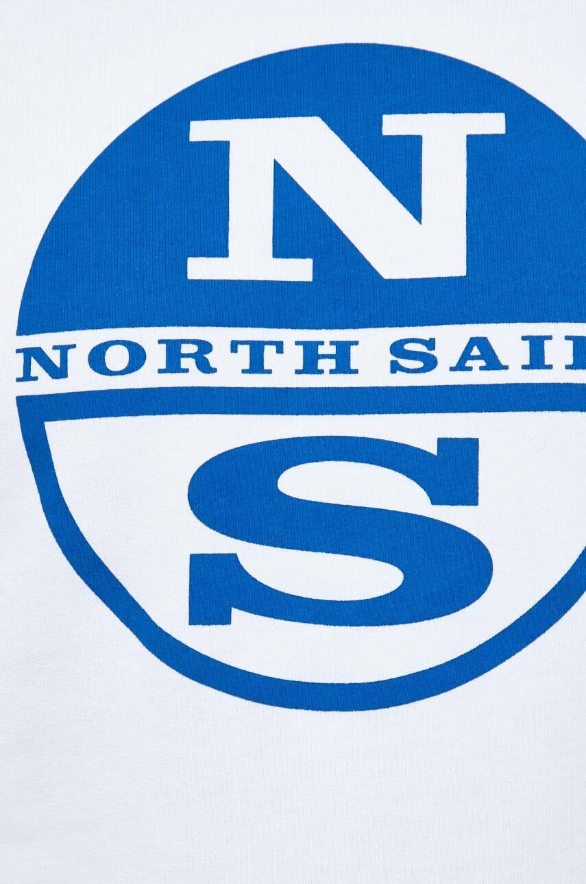 North Sails Памучен суичър в бяло с принт - Pepit.bg