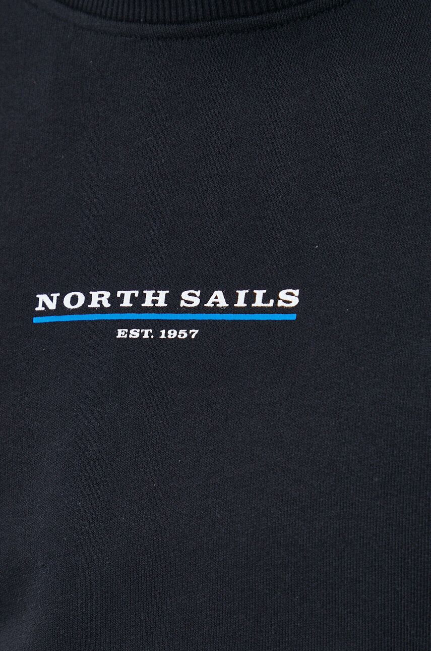 North Sails Памучен суичър в черно с принт - Pepit.bg