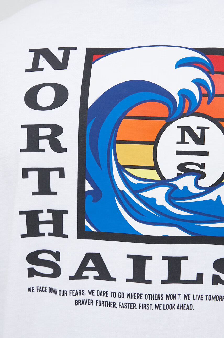 North Sails Памучен суичър в бяло с принт - Pepit.bg