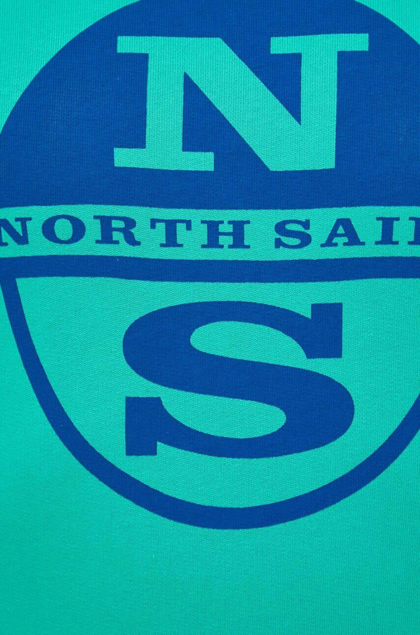 North Sails Памучен суичър в зелено с принт - Pepit.bg