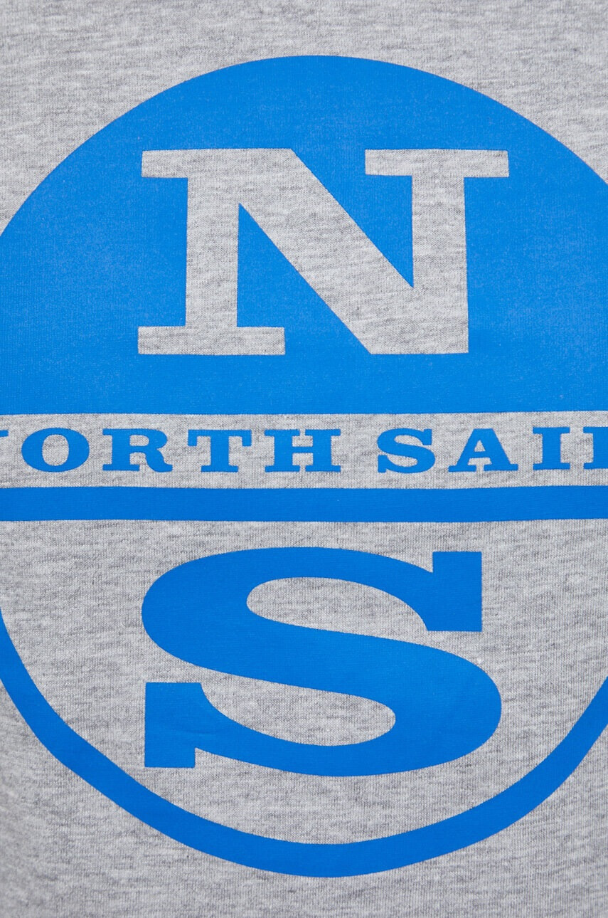 North Sails Памучна тениска в сиво с принт - Pepit.bg