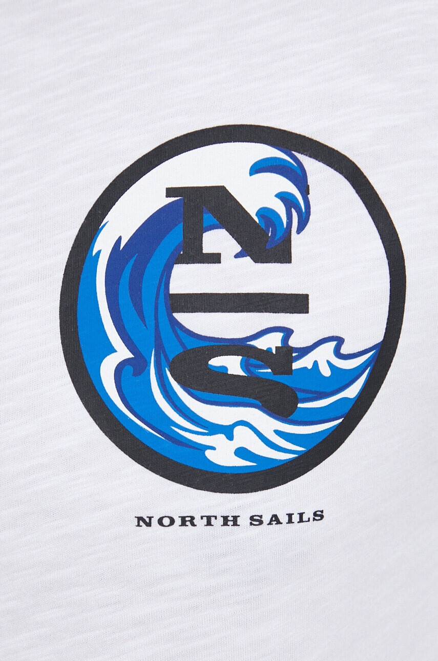 North Sails Памучна тениска в бяло с принт - Pepit.bg