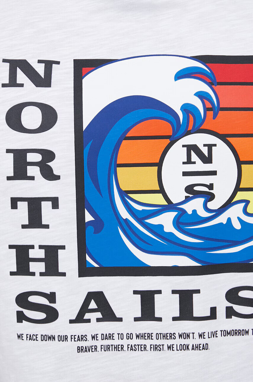 North Sails Памучна тениска в бяло с принт - Pepit.bg