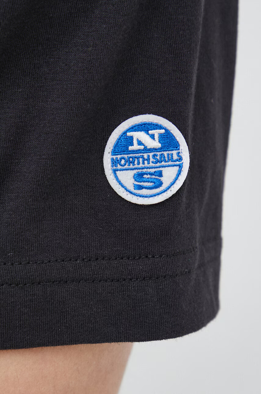 North Sails Памучна тениска в черно с принт - Pepit.bg