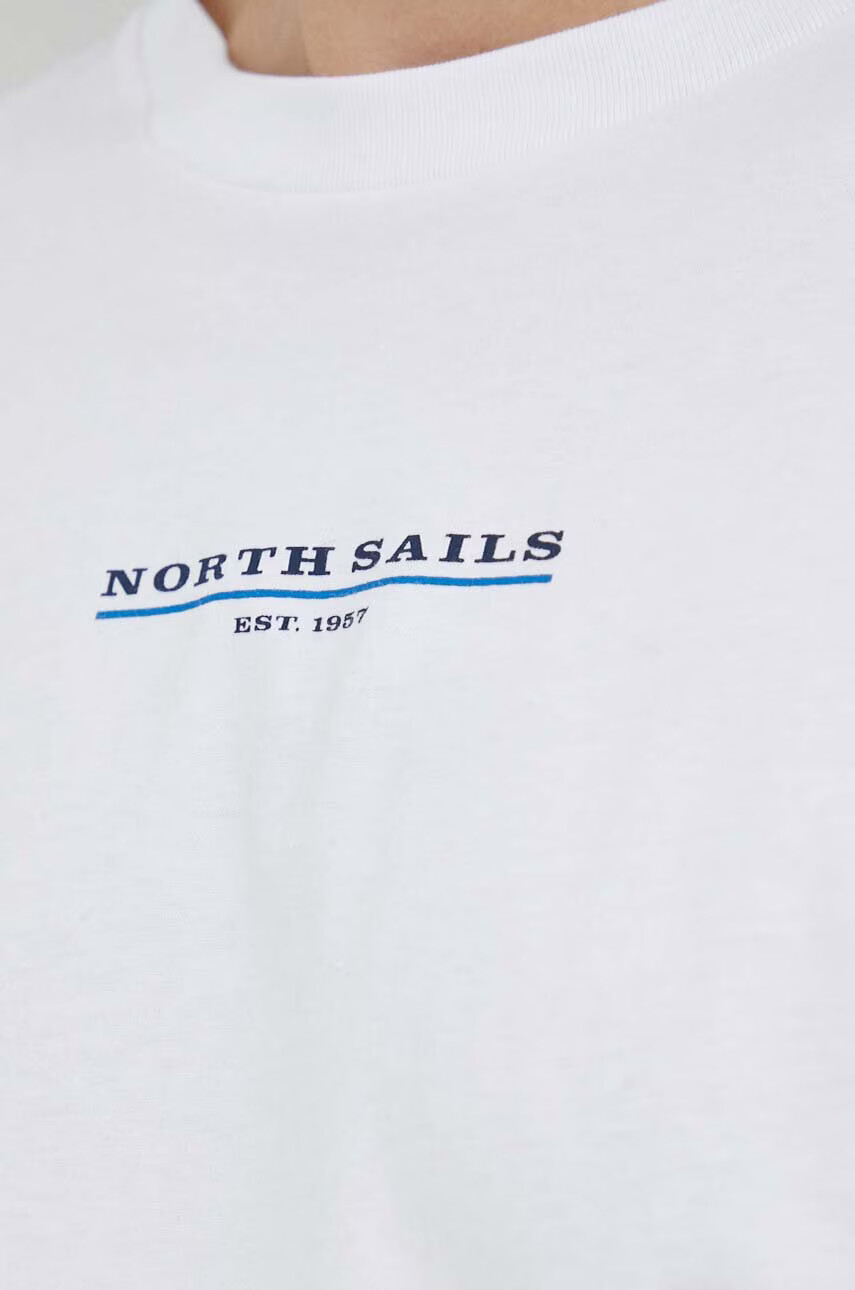 North Sails Памучна тениска в бяло с принт - Pepit.bg