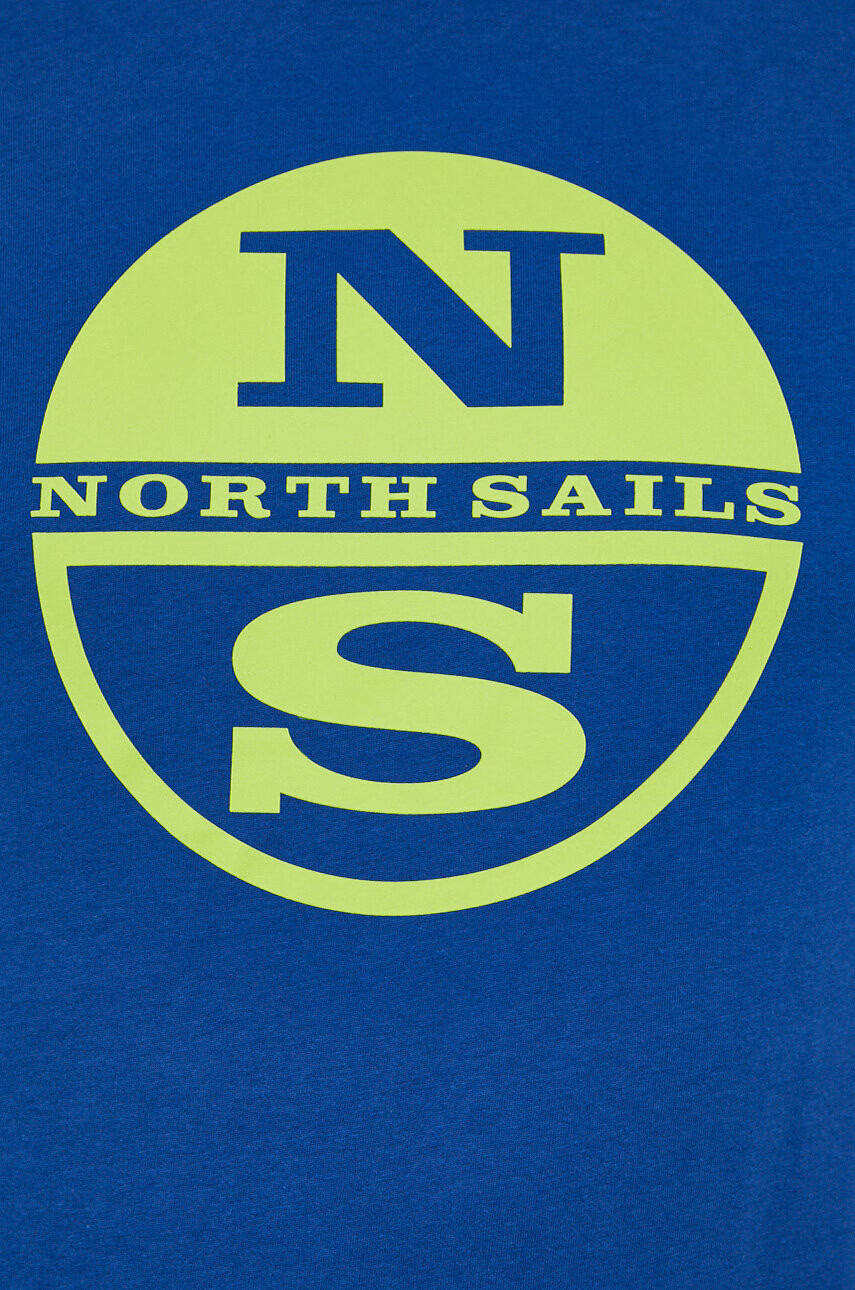 North Sails Памучна тениска в синьо с принт - Pepit.bg