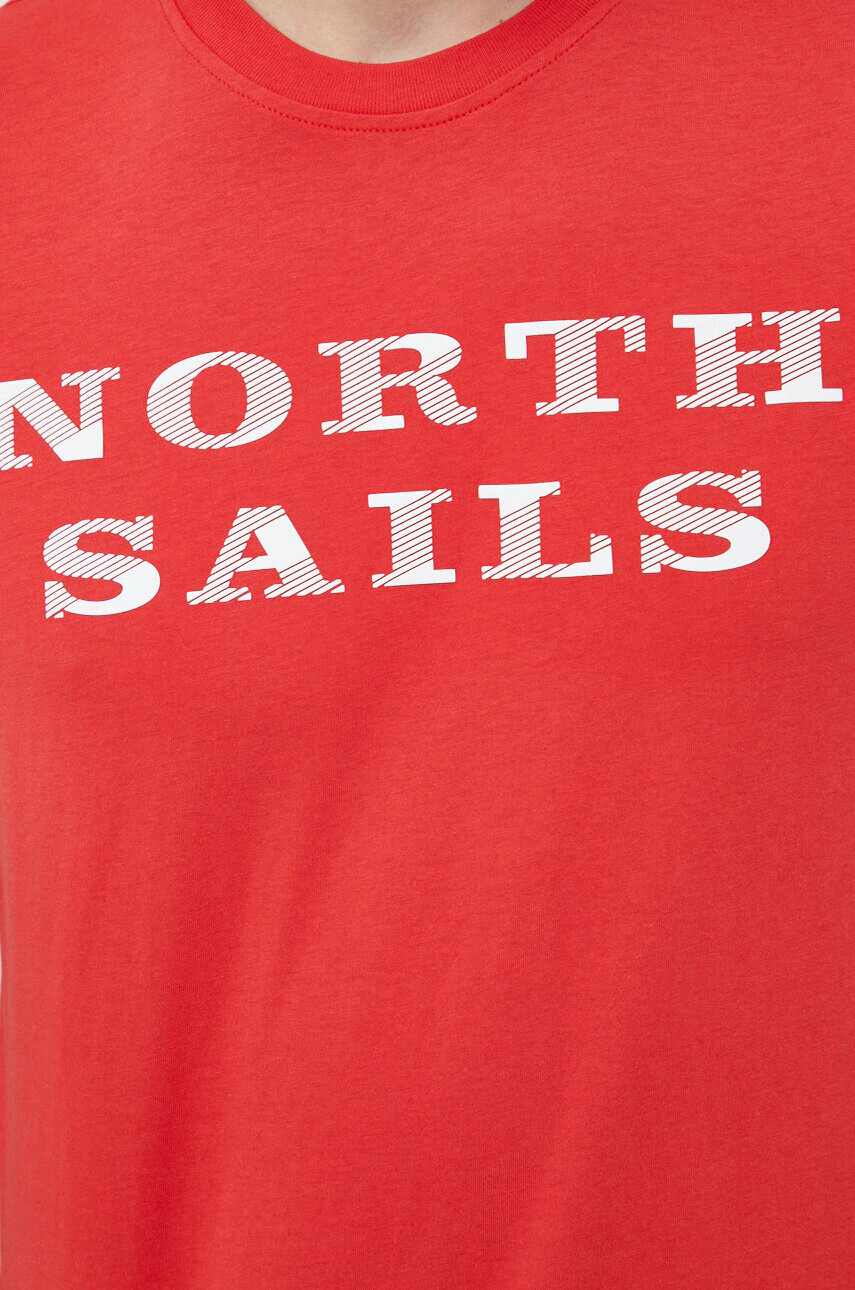 North Sails Памучна тениска в червено с принт - Pepit.bg