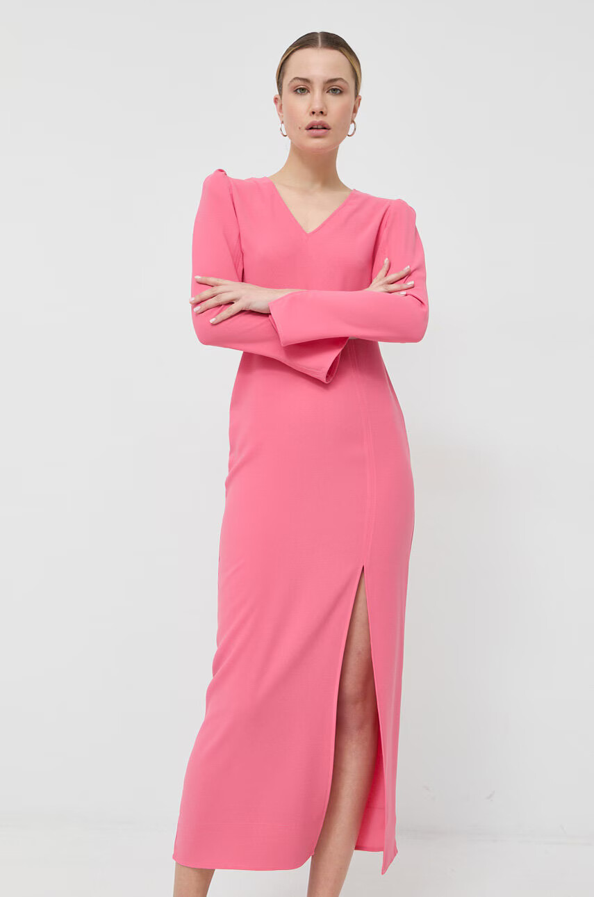 Notes du Nord Рокля в розово дълъг модел със стандартна кройка - Pepit.bg