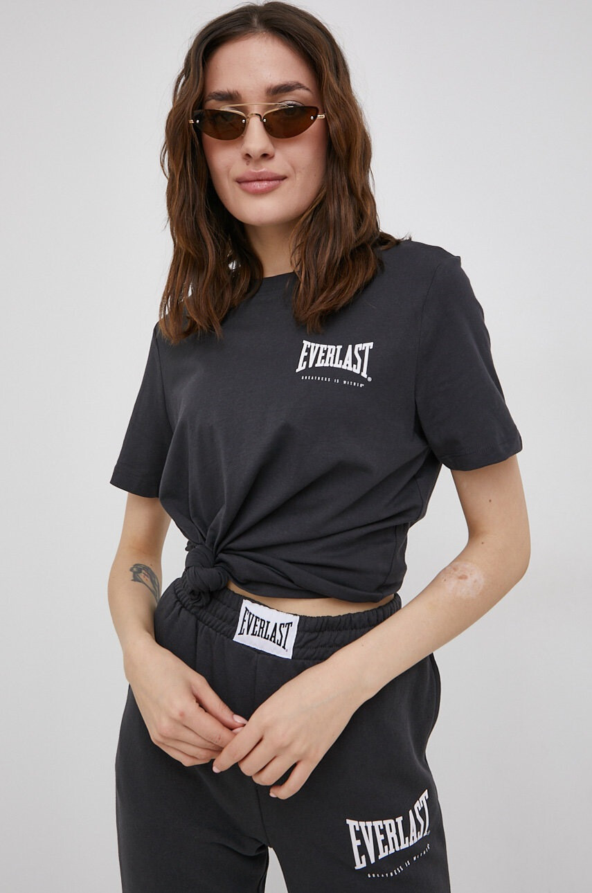 Only Памучна тениска x Everlast в сиво - Pepit.bg