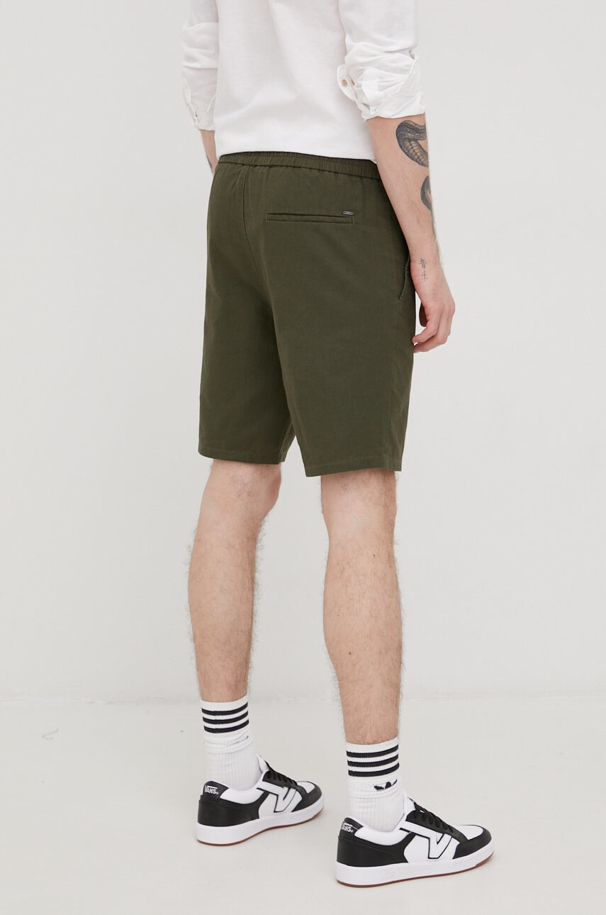 Only & Sons Къс панталон с лен в зелено - Pepit.bg