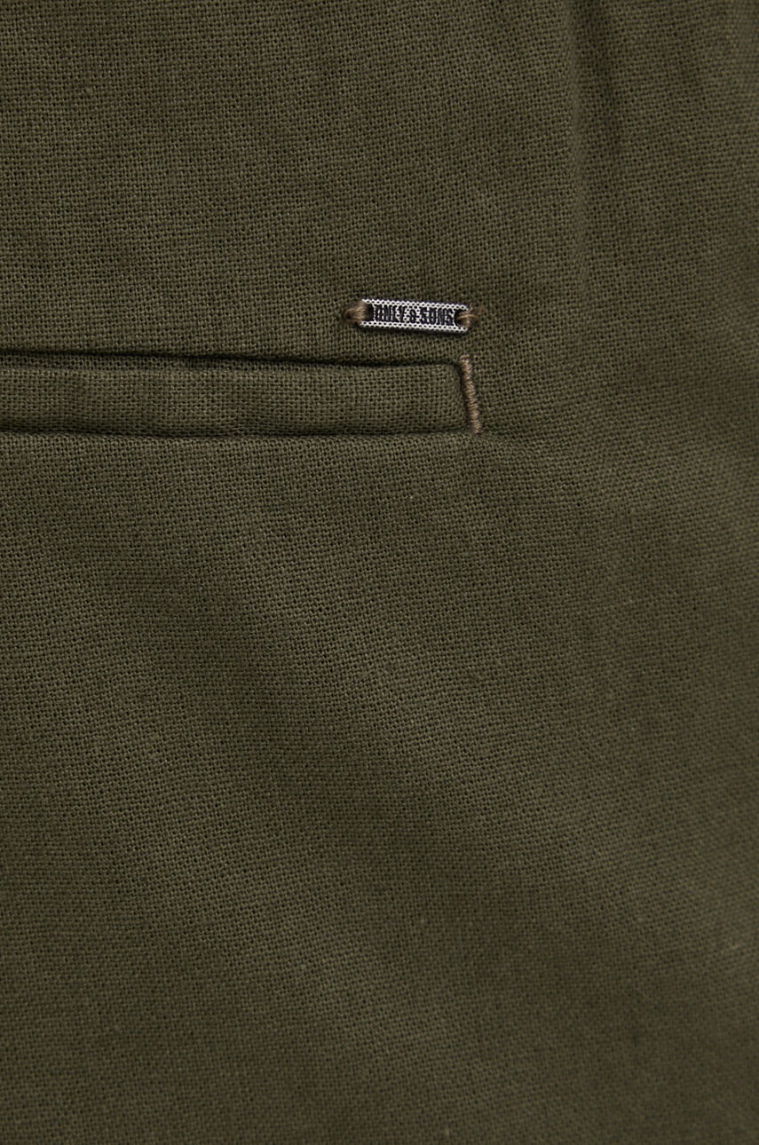 Only & Sons Къс панталон с лен в зелено - Pepit.bg
