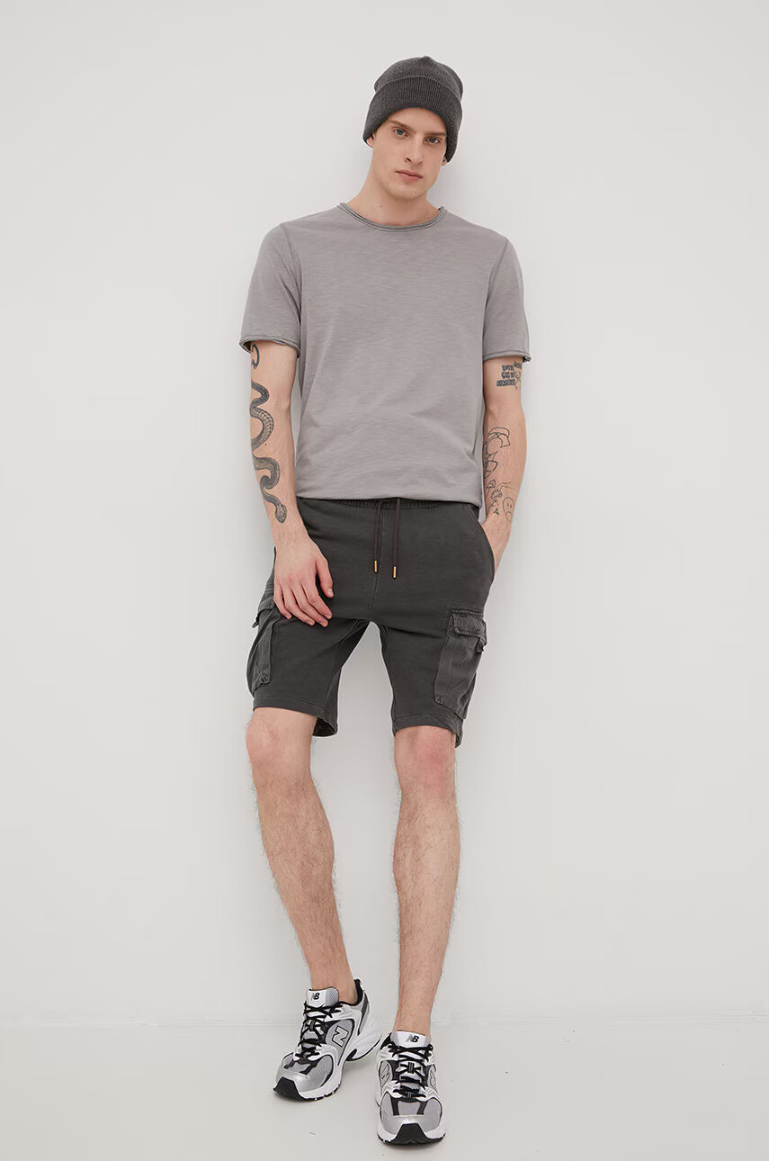 Only & Sons Памучен къс панталон в сиво - Pepit.bg