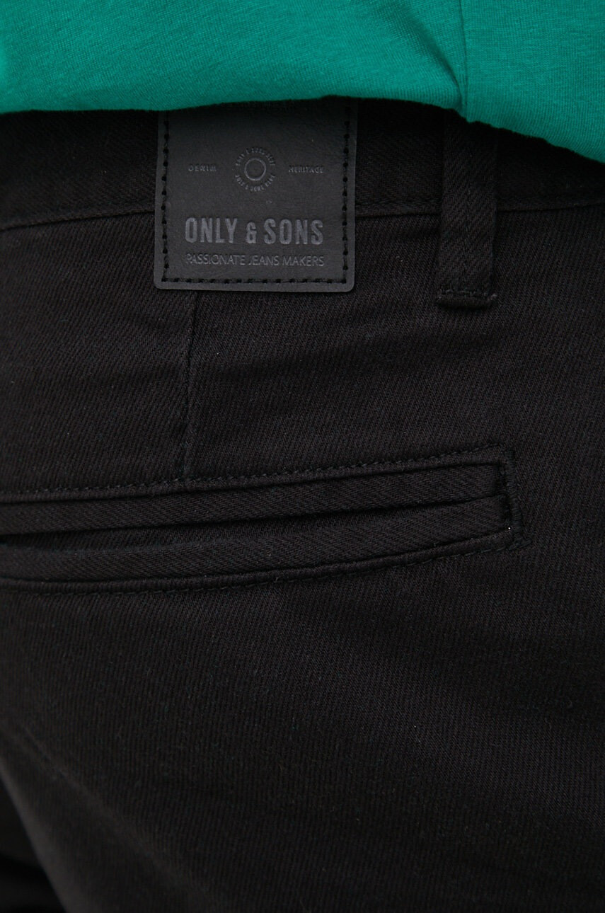 Only & Sons Памучен къс панталон в черно - Pepit.bg