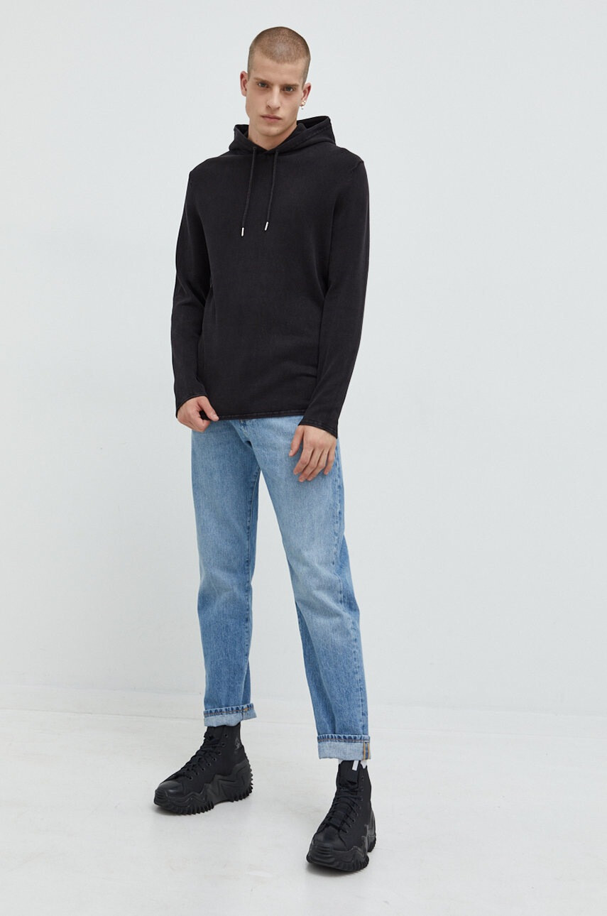 Only & Sons Памучен пуловер в черно - Pepit.bg