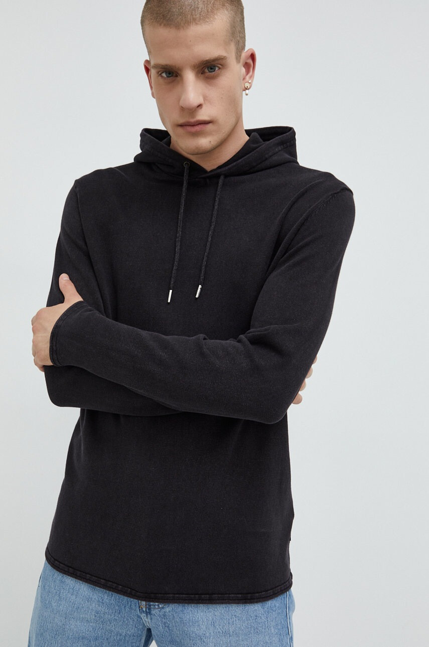 Only & Sons Памучен пуловер в черно - Pepit.bg