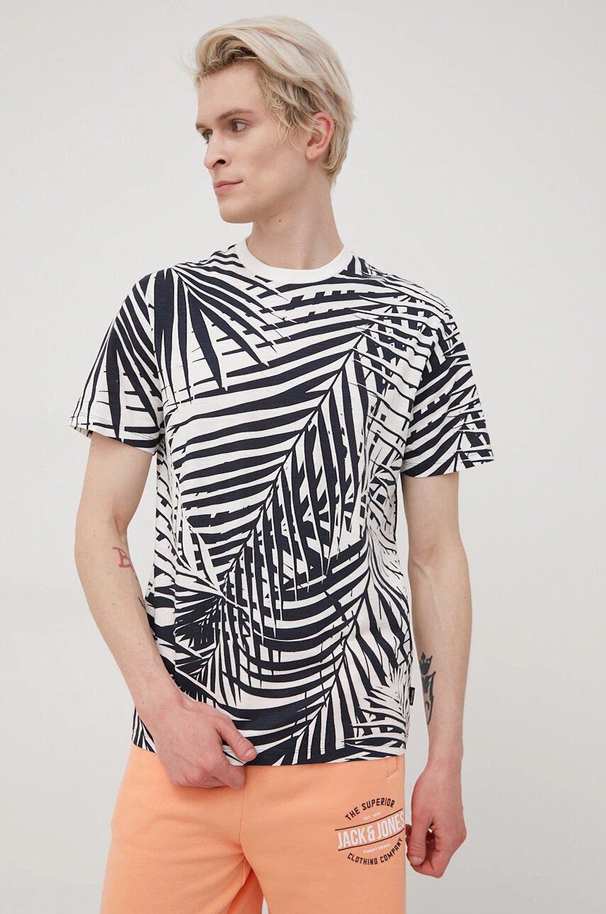 Only & Sons Памучна тениска в тъмносиньо с десен - Pepit.bg