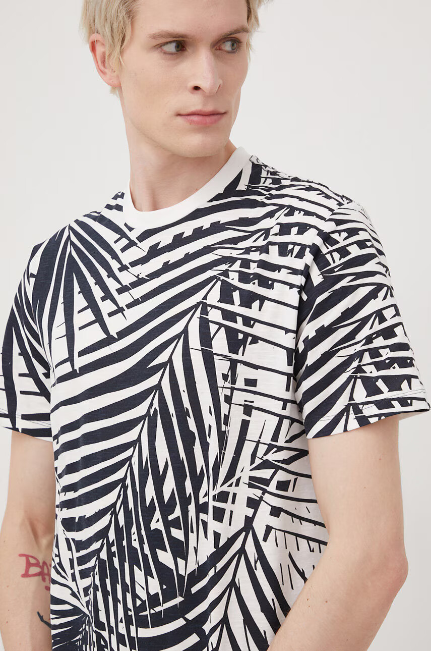 Only & Sons Памучна тениска в тъмносиньо с десен - Pepit.bg