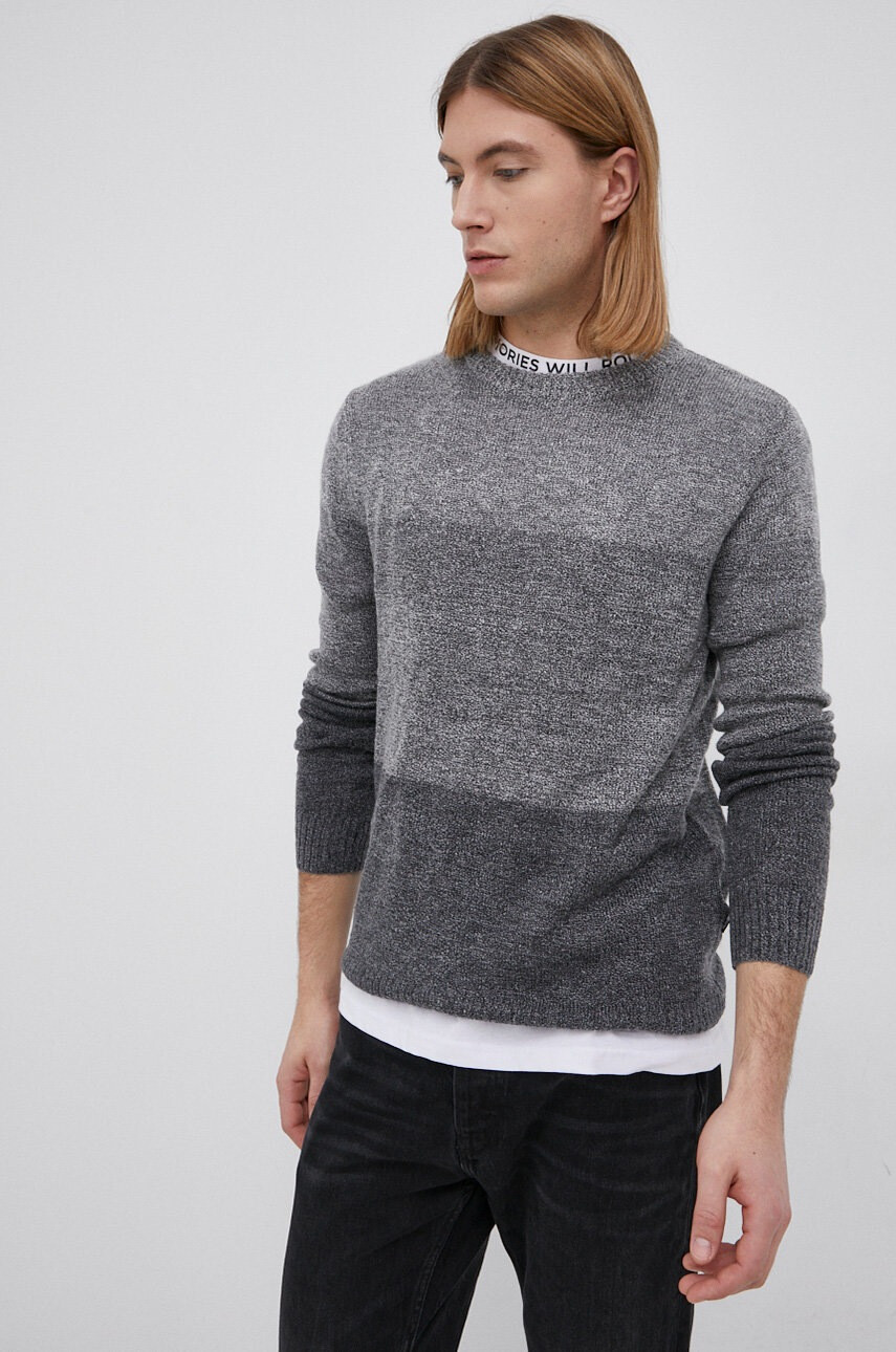 Only & Sons Пуловер мъжки в сиво от лека материя - Pepit.bg