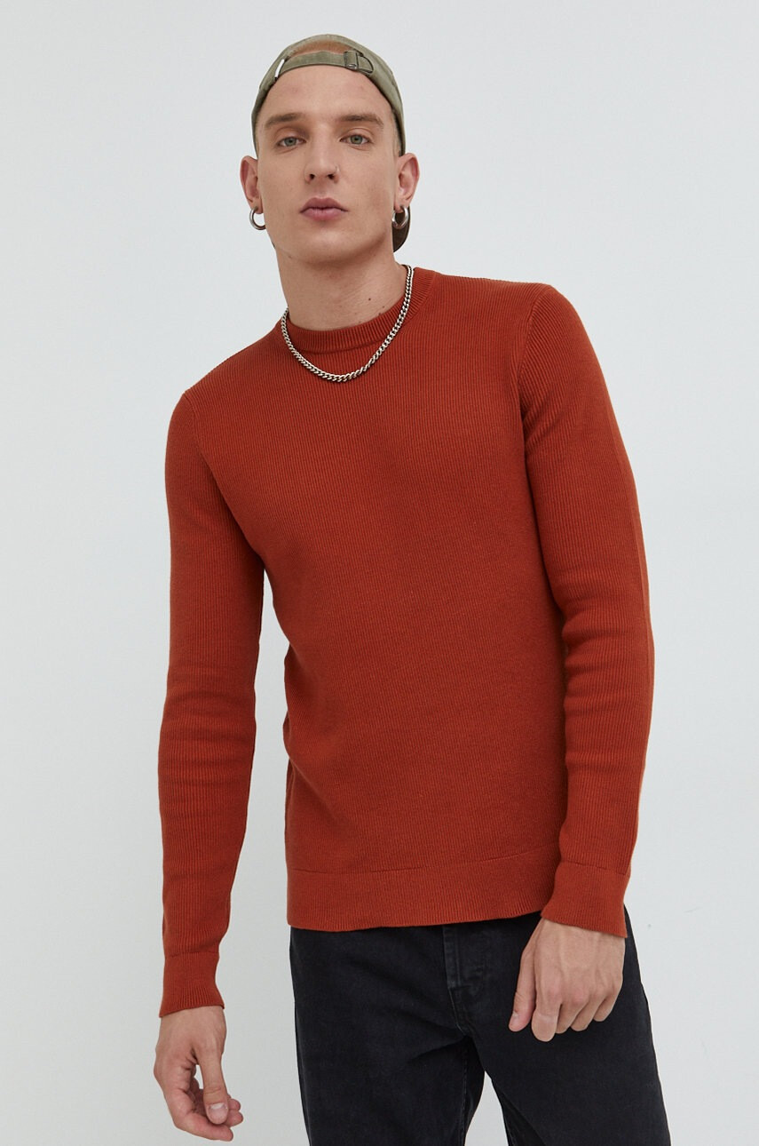 Only & Sons Пуловер мъжки в оранжево - Pepit.bg