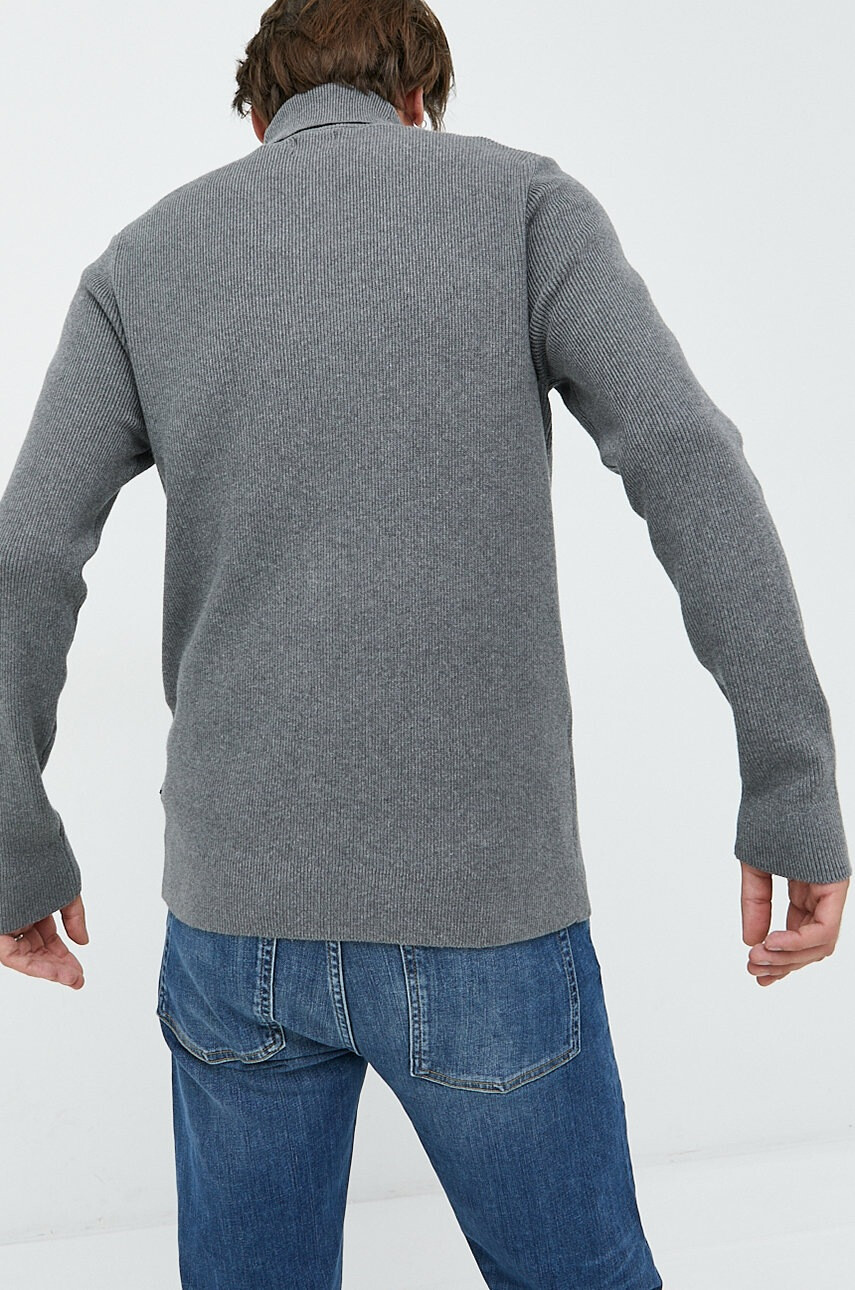Only & Sons Пуловер мъжки в сиво с поло - Pepit.bg
