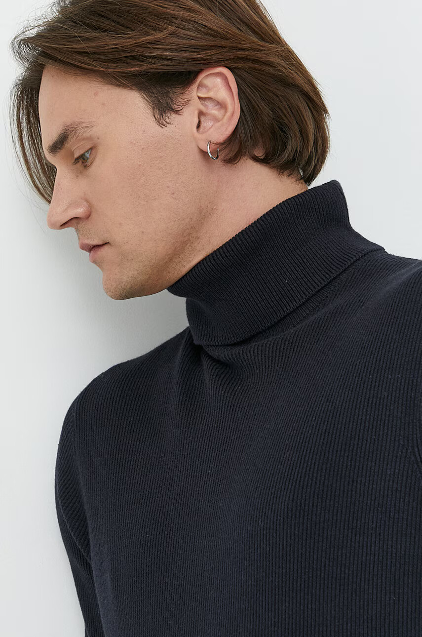 Only & Sons Пуловер мъжки в тъмносиньо с поло - Pepit.bg