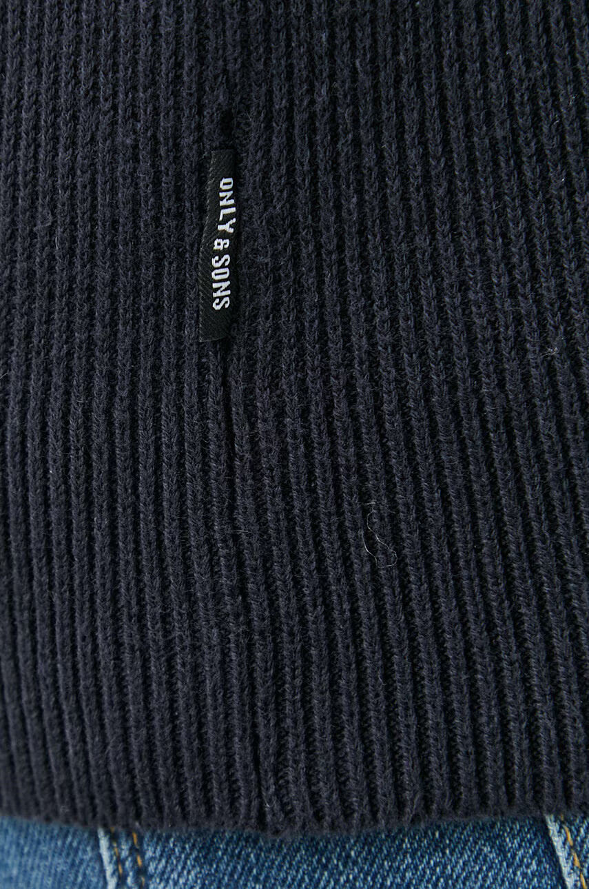 Only & Sons Пуловер мъжки в тъмносиньо с поло - Pepit.bg