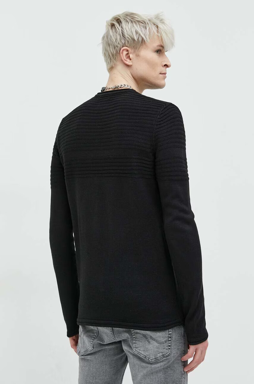 Only & Sons Пуловер мъжки в черно от лека материя - Pepit.bg