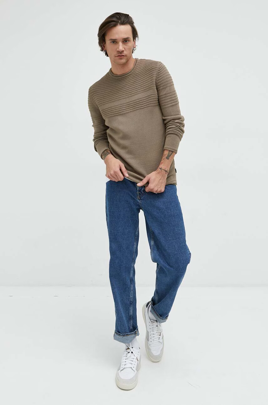 Only & Sons Пуловер мъжки в кафяво от лека материя - Pepit.bg