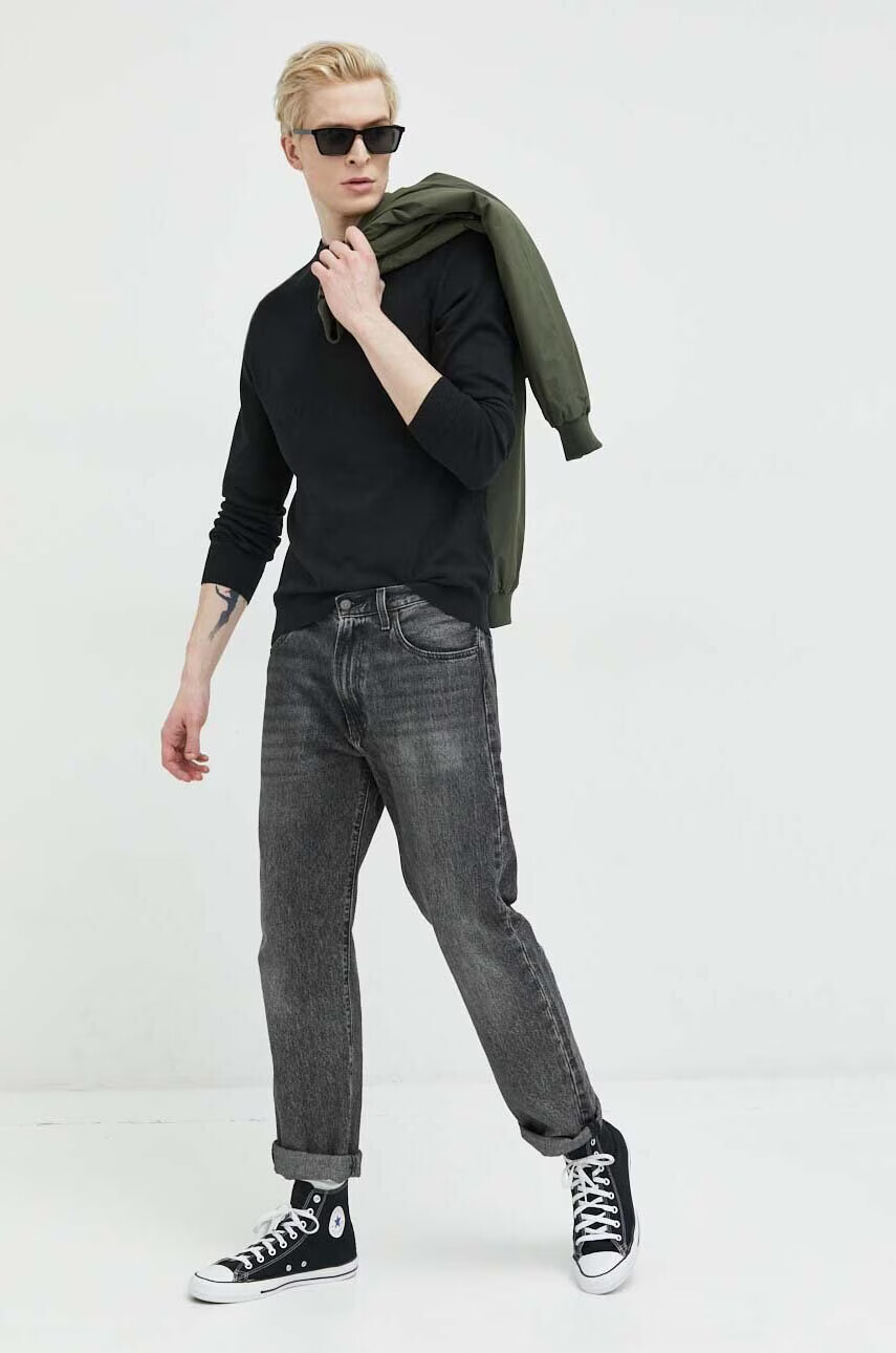 Only & Sons Пуловер мъжки в черно от лека материя - Pepit.bg