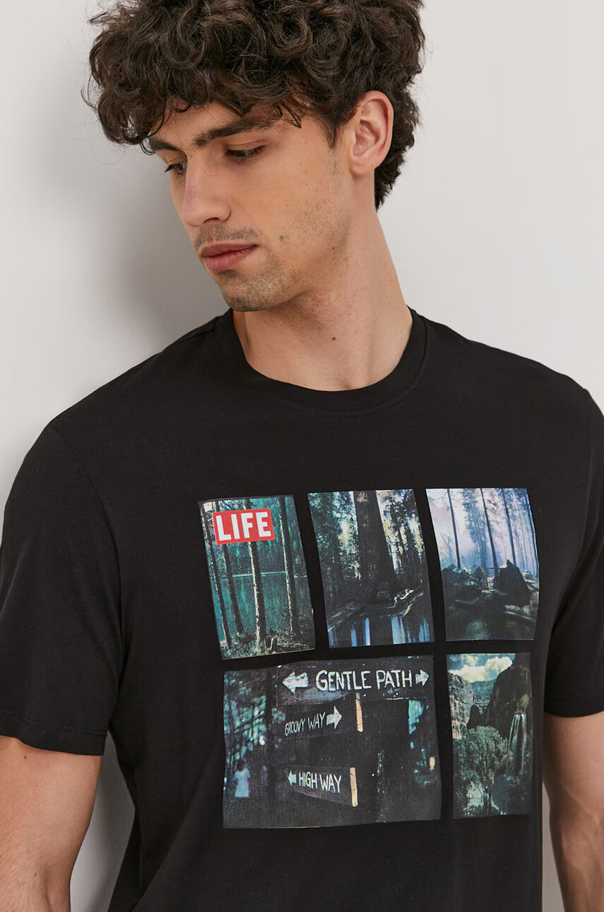 Only & Sons Тениска мъжка в черно с принт - Pepit.bg