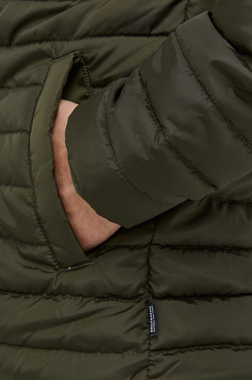 Only & Sons Яке в зелено с преходна изолация - Pepit.bg