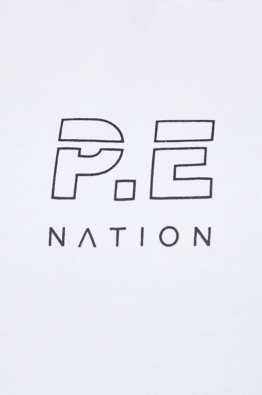 P.E Nation Памучен суичър дамски в бяло с принт - Pepit.bg