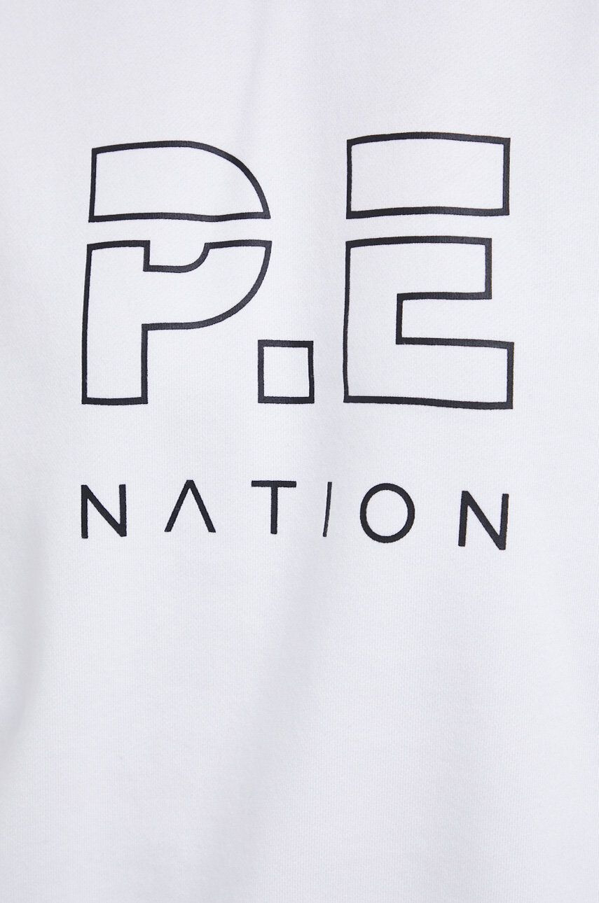 P.E Nation Памучен суичър дамски в бяло с изчистен дизайн - Pepit.bg