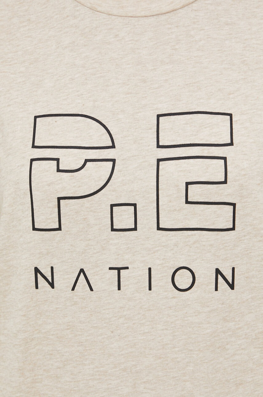 P.E Nation Памучна тениска в бежово - Pepit.bg