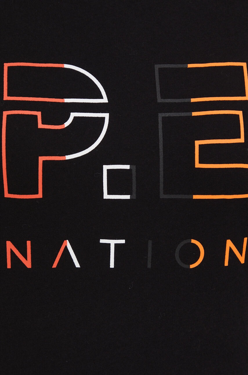 P.E Nation Памучна тениска в черно - Pepit.bg
