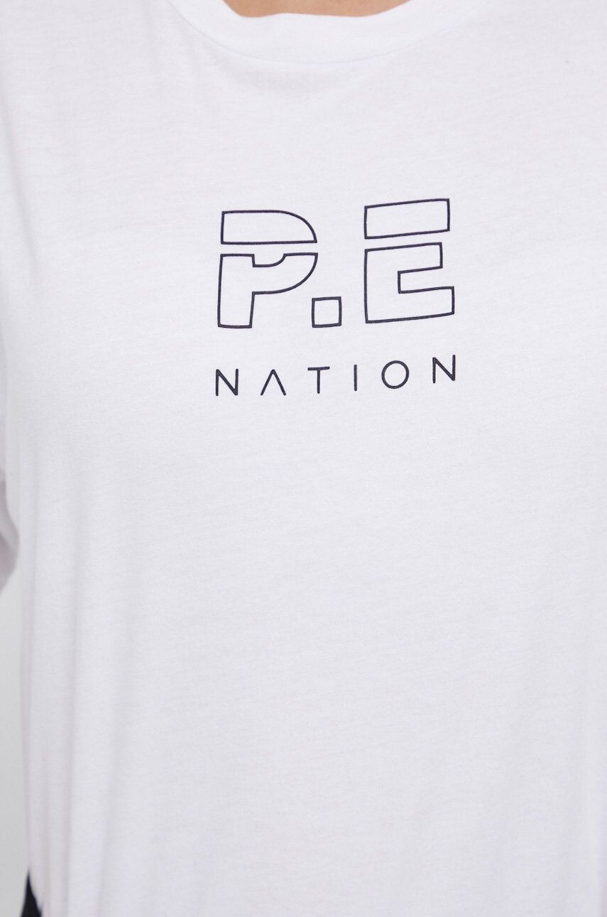 P.E Nation Памучна тениска в бяло - Pepit.bg