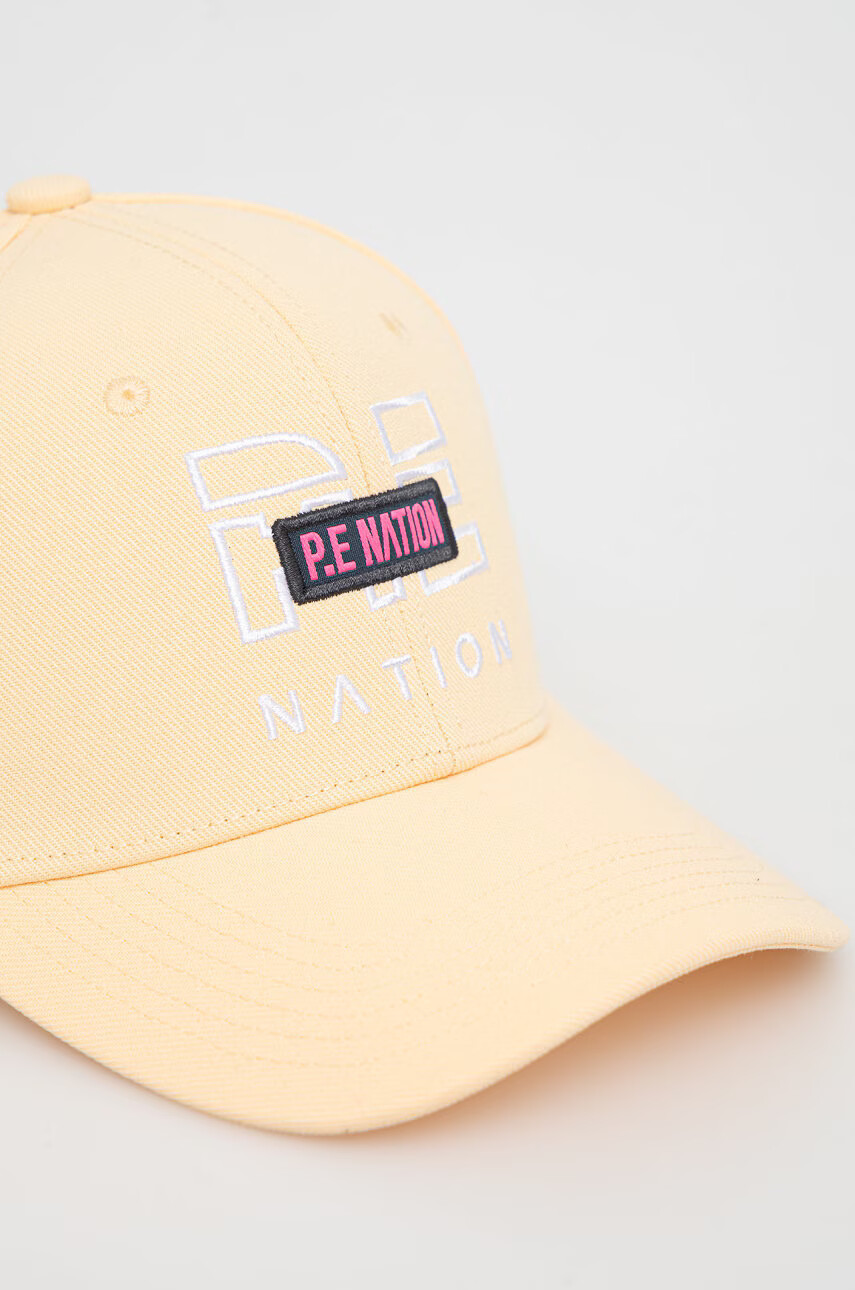 P.E Nation Шапка в оранжево с апликация - Pepit.bg