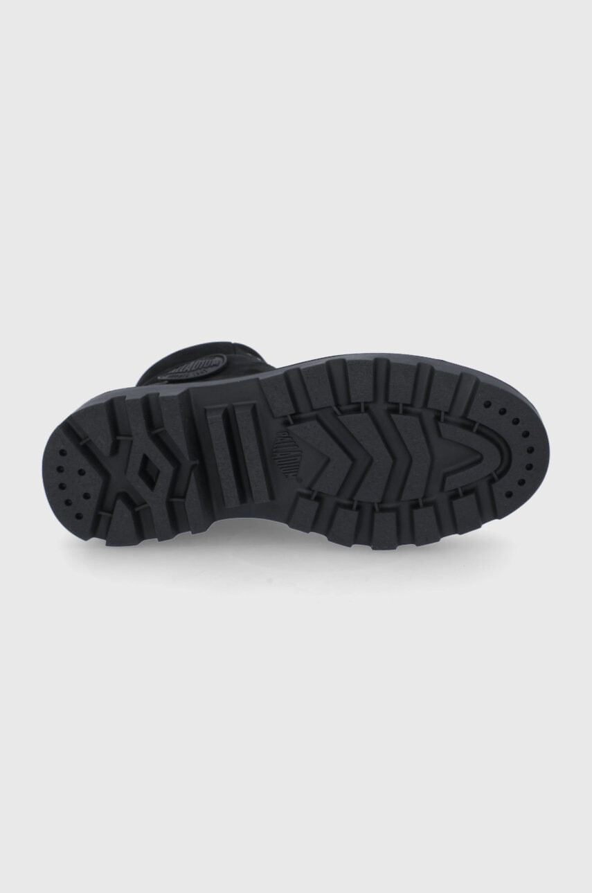 Palladium Кожени боти дамски в черно с платформа с лека изолация - Pepit.bg