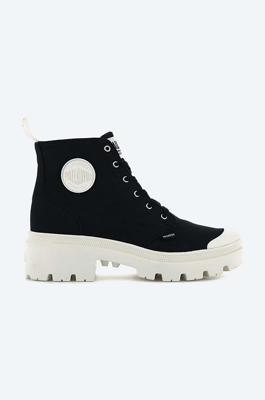 Palladium Високи кецове Pallabase Twill в черно - Pepit.bg